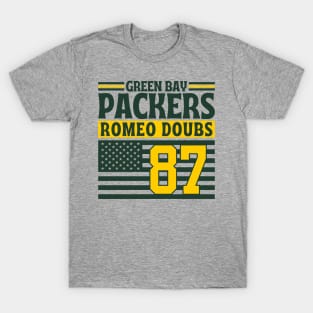 Green Bay Packers Doubs 87 American Flag Football T-Shirt